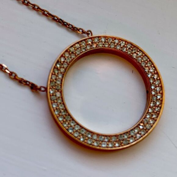 Michael Kors Open Circle Eternity Pendant Necklace - Rose Gold - Circle of Life - Picture 11 of 11
